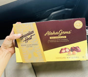 3 PACKS HAWAIIAN HOST ALOHAGEMS MILK CHOCOLATE MACADAMIA NUTS