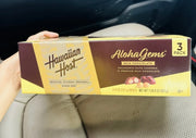 3 PACKS HAWAIIAN HOST ALOHAGEMS MILK CHOCOLATE MACADAMIA NUTS