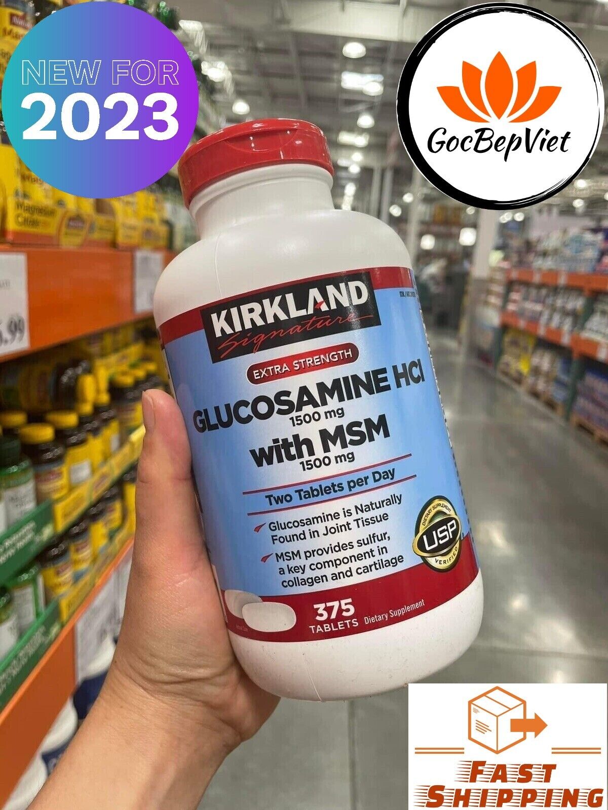 Kirkland Signature Glucosamine 1500mg HCI with MSM