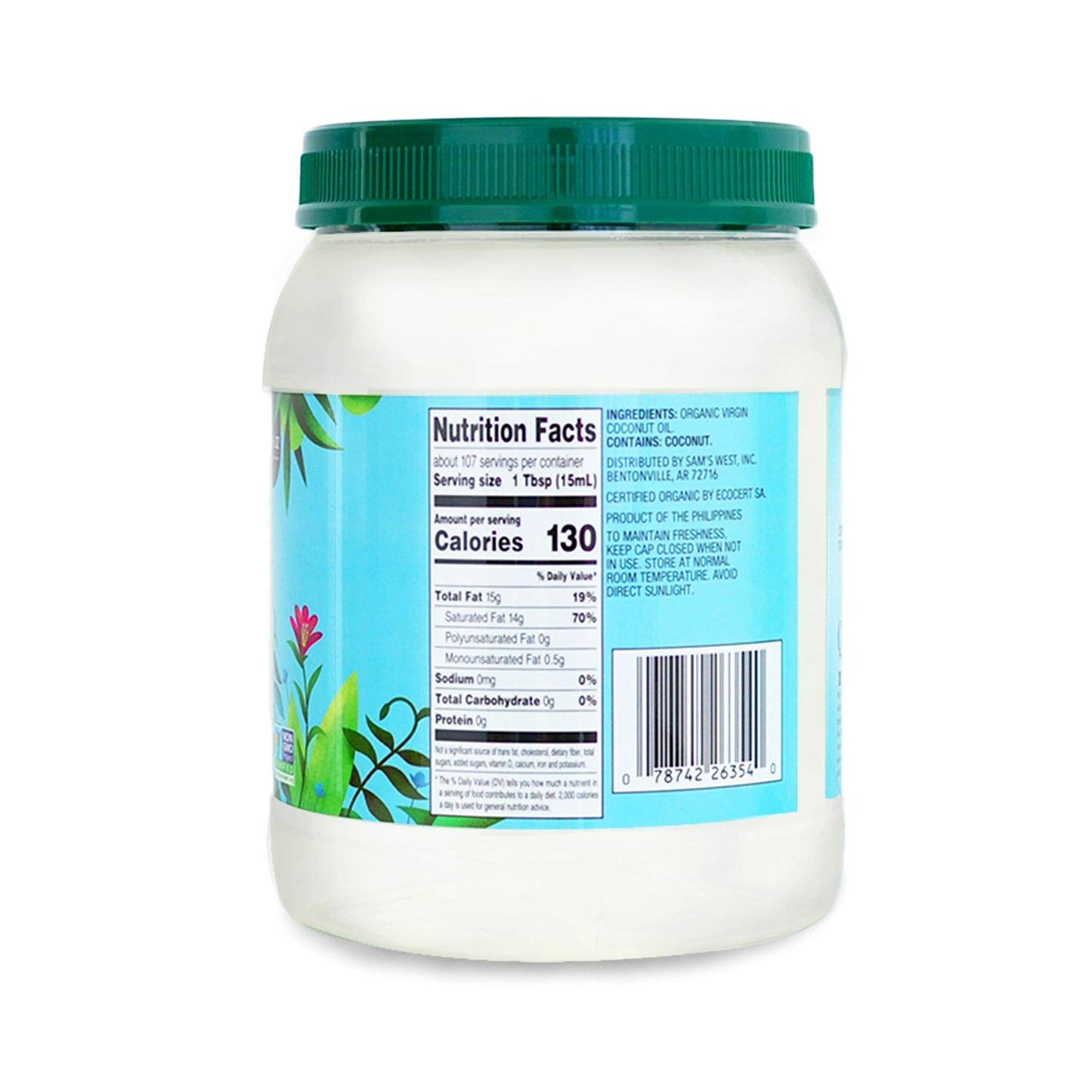 Coconut Oil 56oz FREE SHIP- Member's Mark Organic Virgin